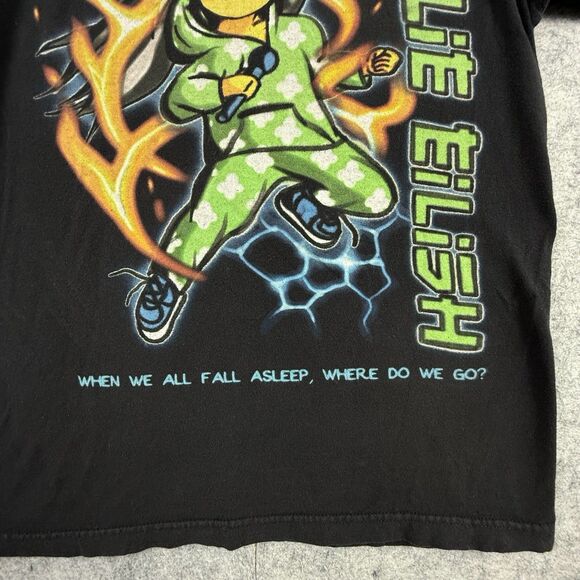 Billie Eilish When We All Fall Asleep T-Shirt Size Medium Anime Graphic - Picture 2 of 7